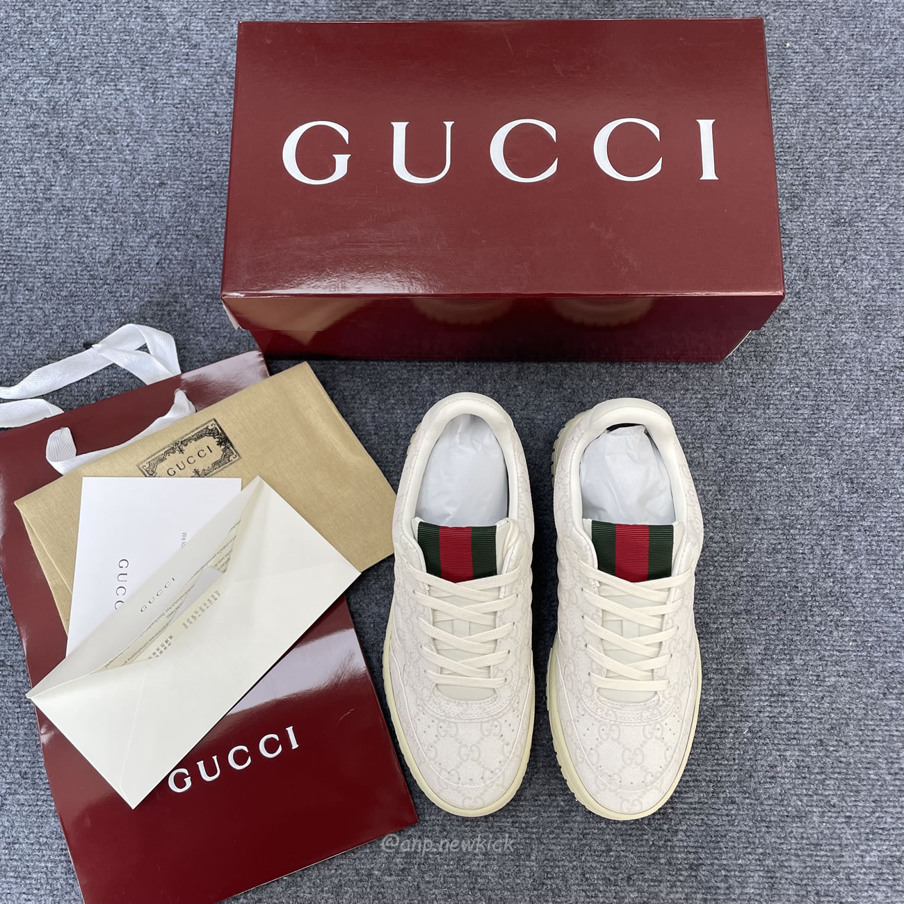 Gucci Re Web Gg Supreme Canvas Beige White 816818 Fad7v 9055 (4) - www.newkick.vip